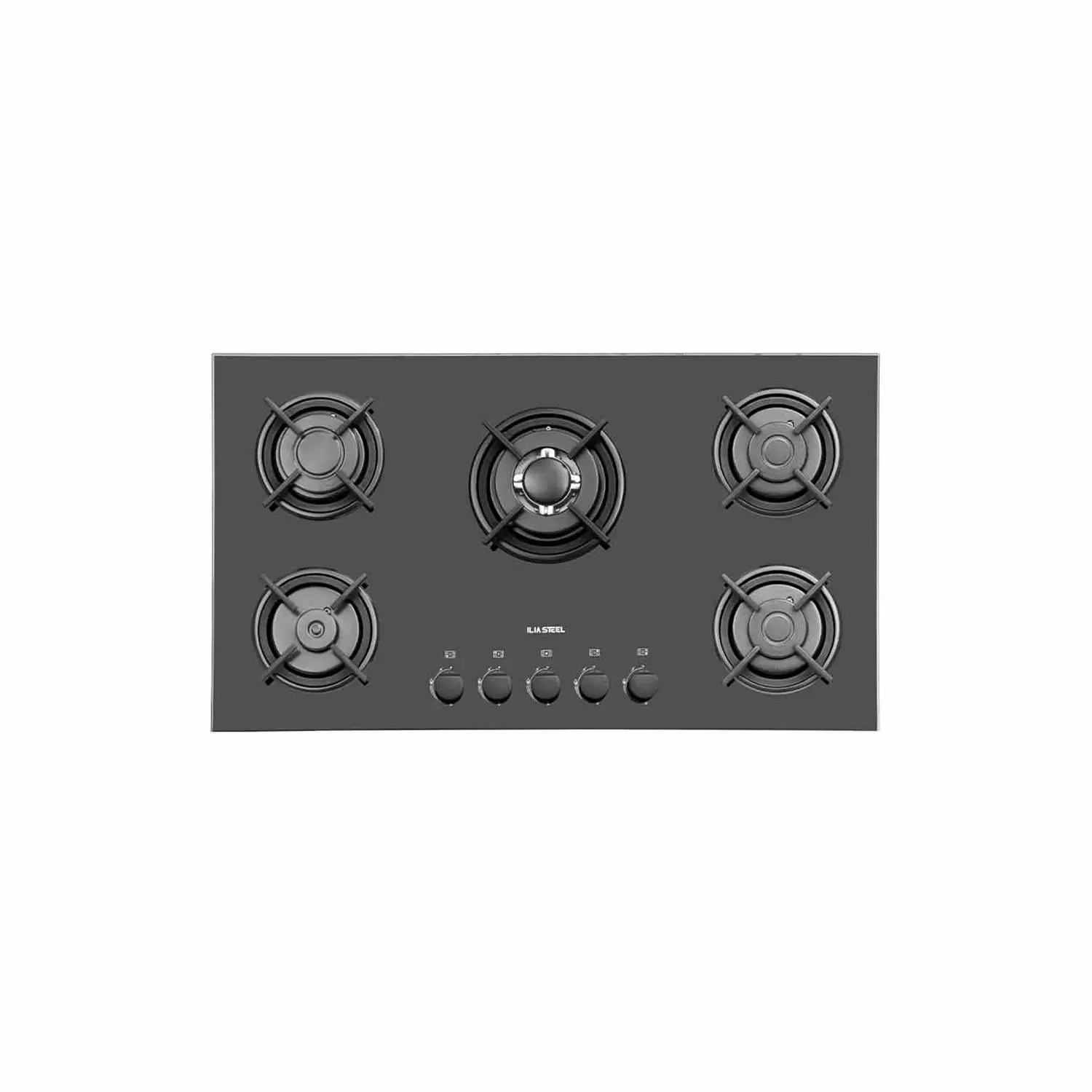 اجاق گاز 5 شعله شیشه ای پلوپز وسط  G530 ایلیا استیل کد:010825